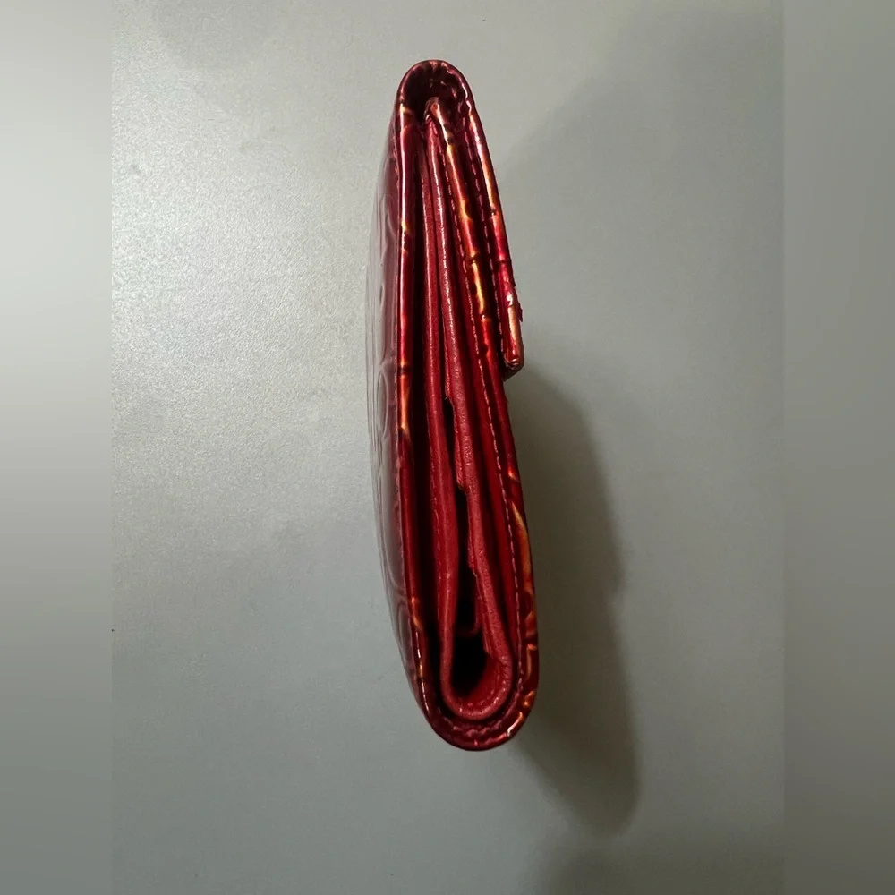 Dior Red Embossed Wallet